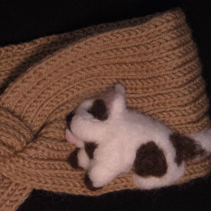 Winterstirnband mit Filzi Hund – Bild 3