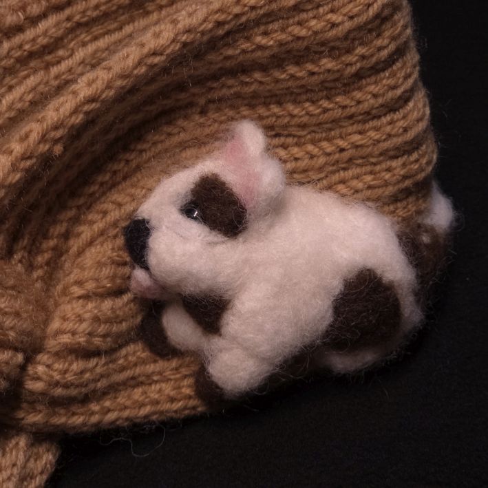 Winterstirnband mit Filzi Hund