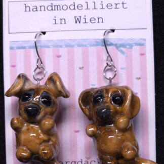 Ohrhänger Zwergdackel braun