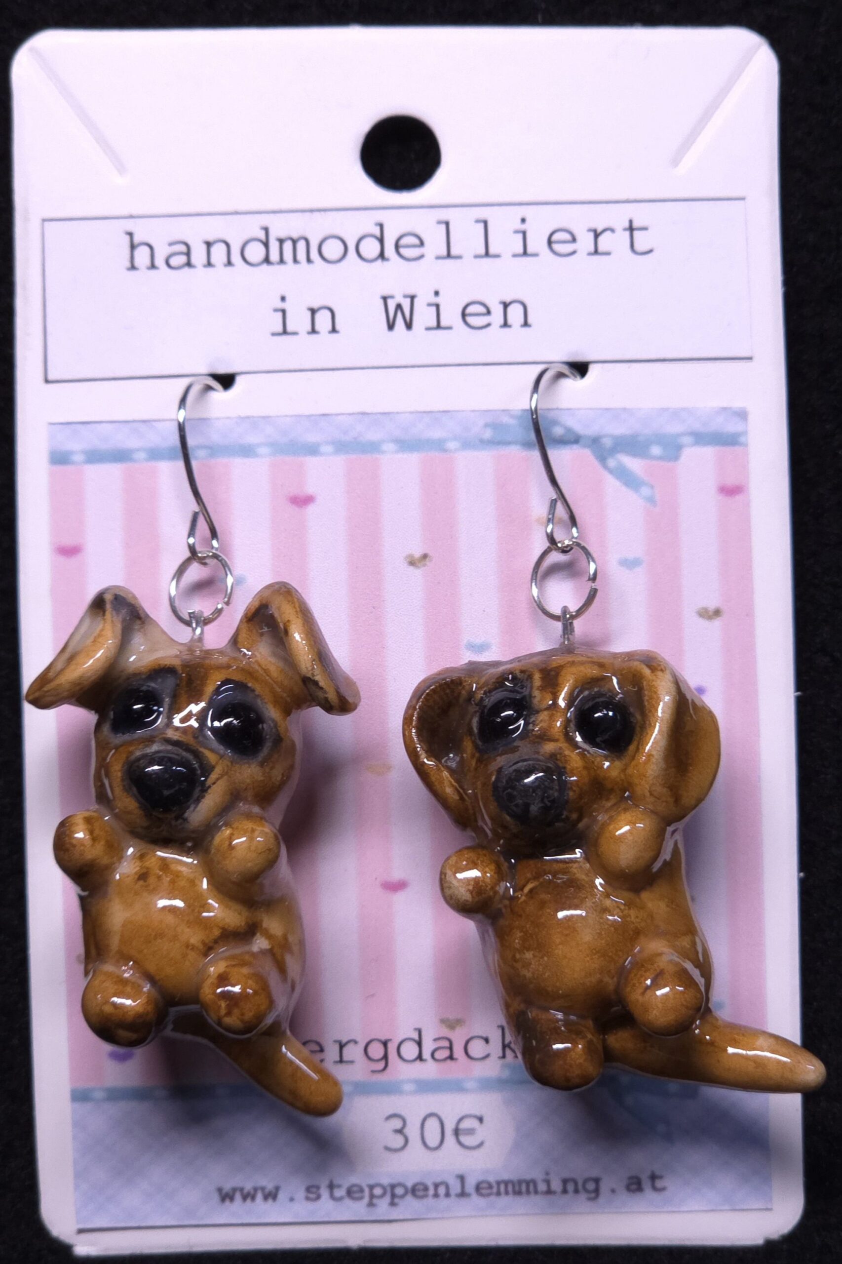 Ohrhänger Zwergdackel braun