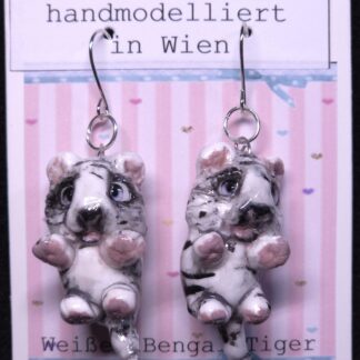Ohrhänger weiße Bengalische Tiger