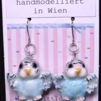 Ohrhänger Wellensittich hellblau