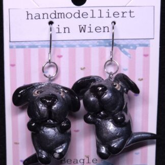 Ohrhänger Beagle silbrig metallic
