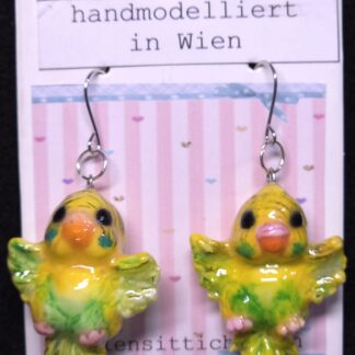 Ohrhänger Wellensittich gelb