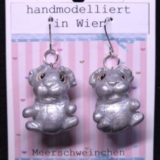 Ohrhänger Meerschweinchen silbrig metallic