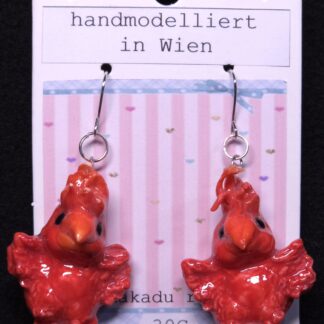 Ohrhänger Kakadu rot
