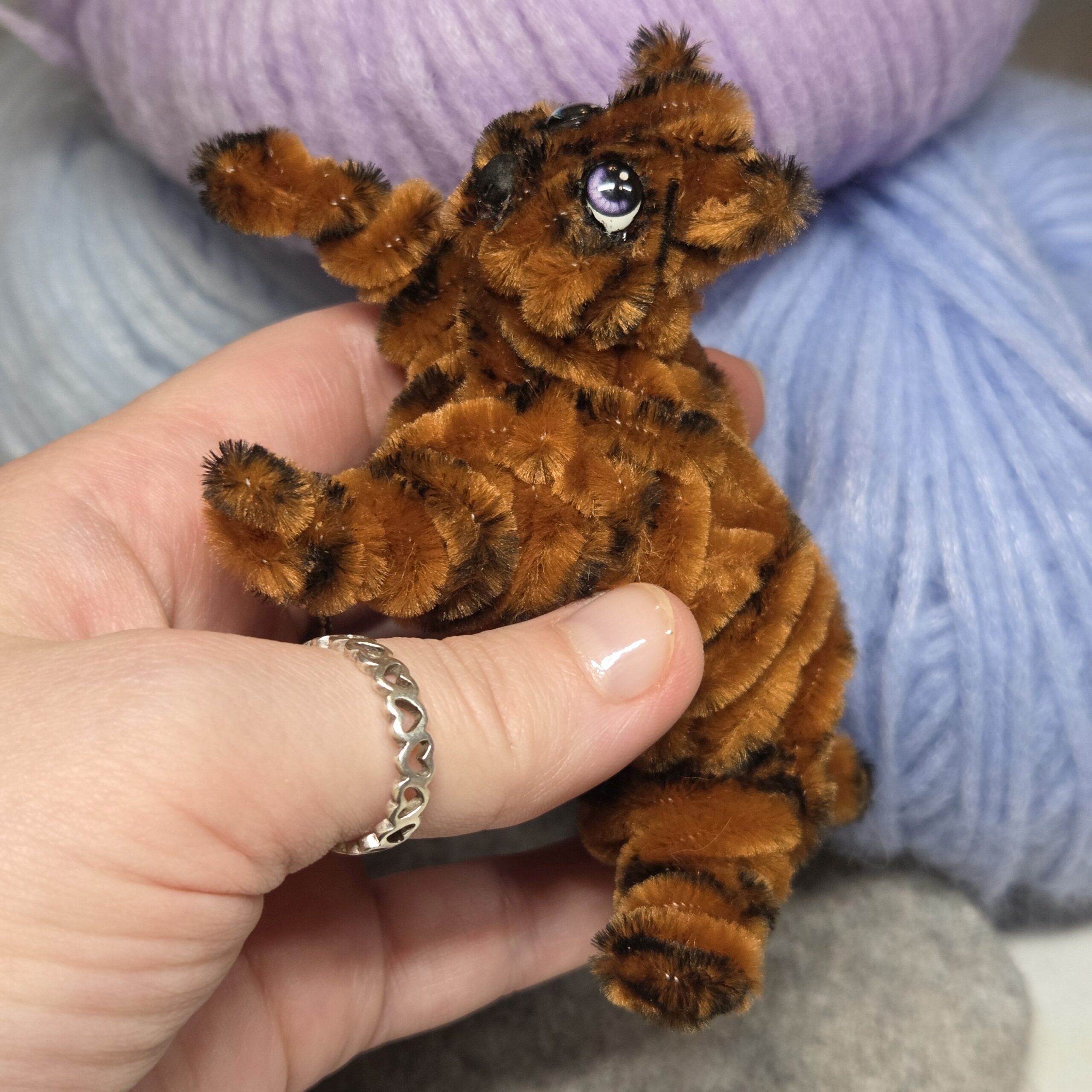Pipe Cleaner Raubkatze Figur Wireart Dekofigur – Bild 3