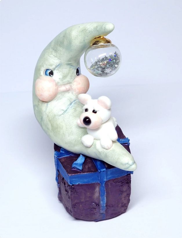 Mond Baum Ornament Dekofigur