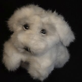 Flauschi Hund mit Kunstfell  Tierfigur