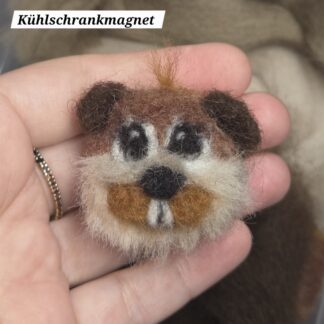 Nugget der Bieber Kühlschrankmagnet gefilzte Tierfigur
