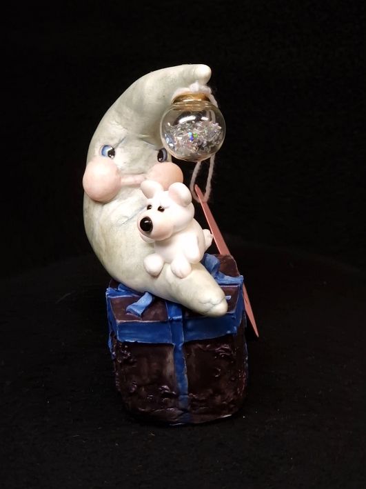 Mond Baum Ornament Dekofigur