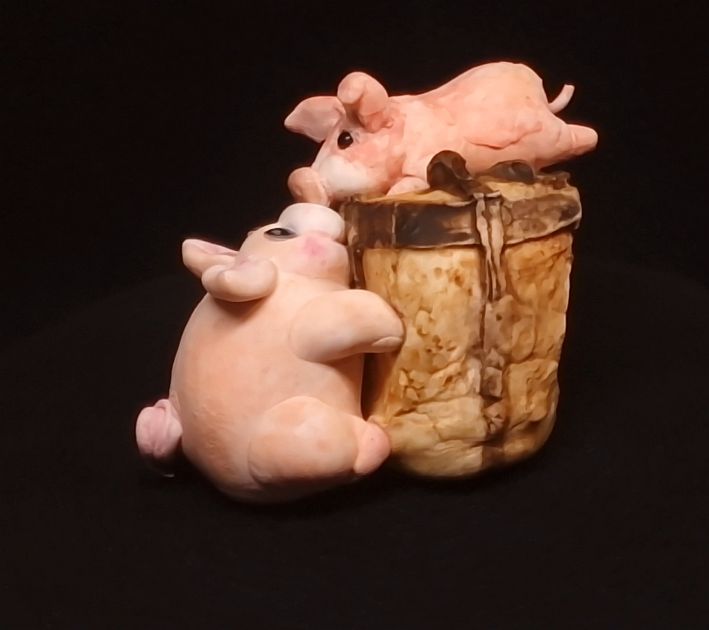 Schweinchenbande Baum Ornament Dekofigur